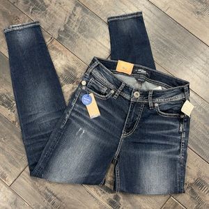 Silver Ankle Skinny Jeans 26 x 27